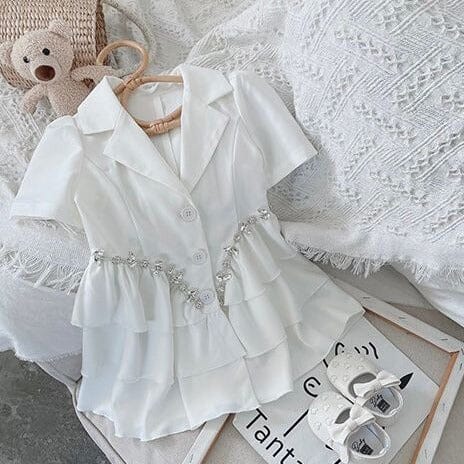 Vestido Infantil Branco Botões