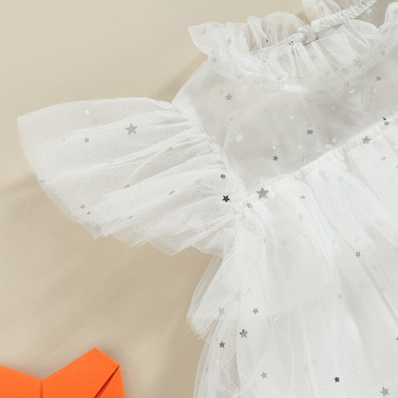 Vestido Infantil Branco Estrelinhas