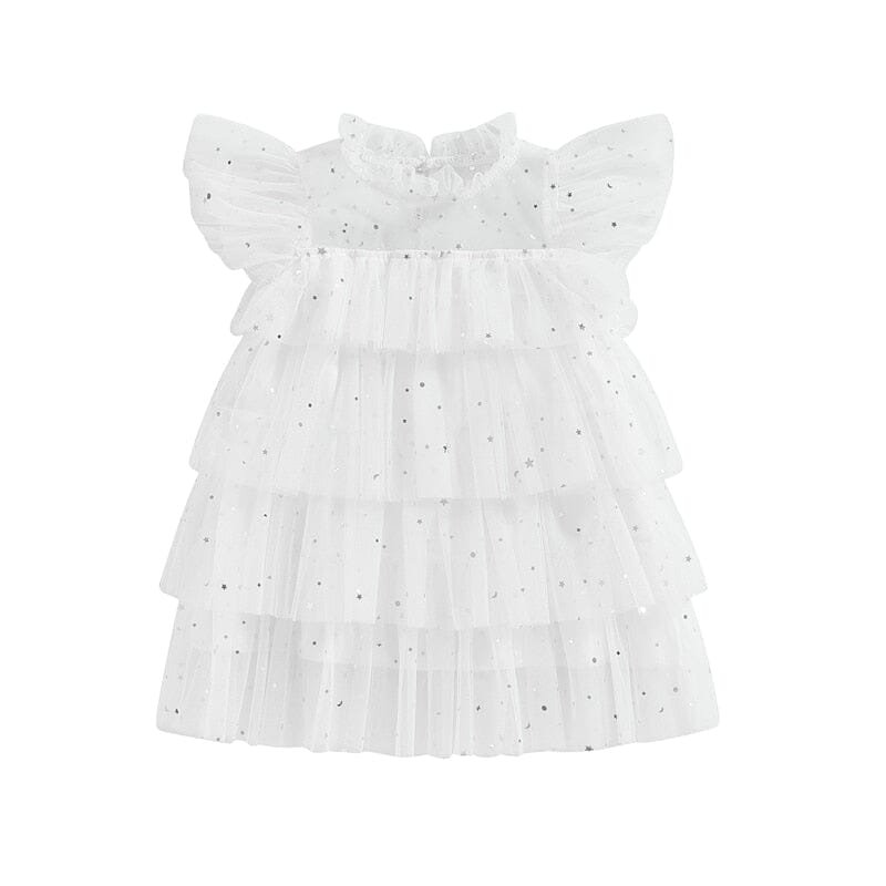 Vestido Infantil Branco Estrelinhas