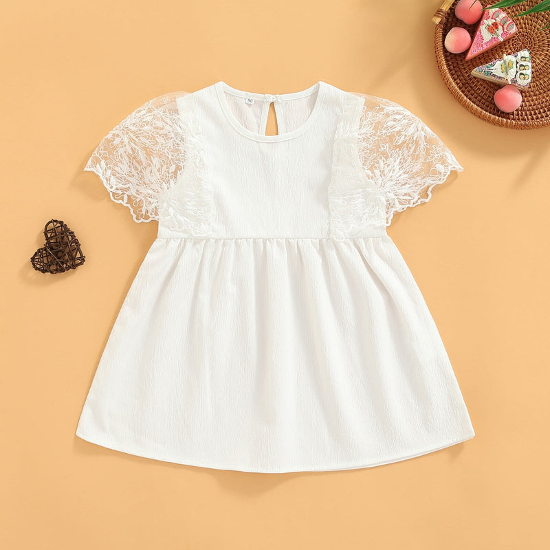 Vestido Infantil Branco Renda