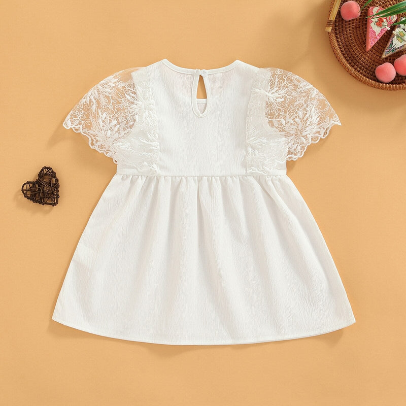 Vestido Infantil Branco Renda