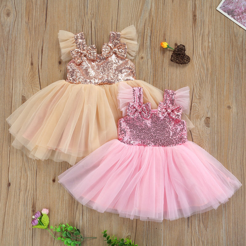 Vestido Infantil Brilhoso e Tule