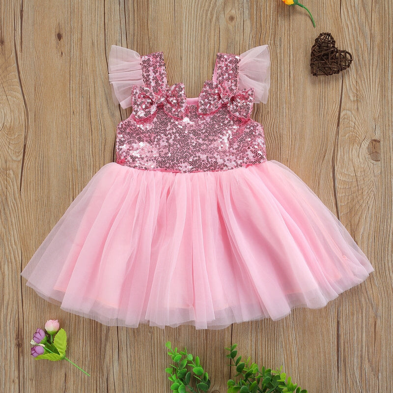 Vestido Infantil Brilhoso e Tule