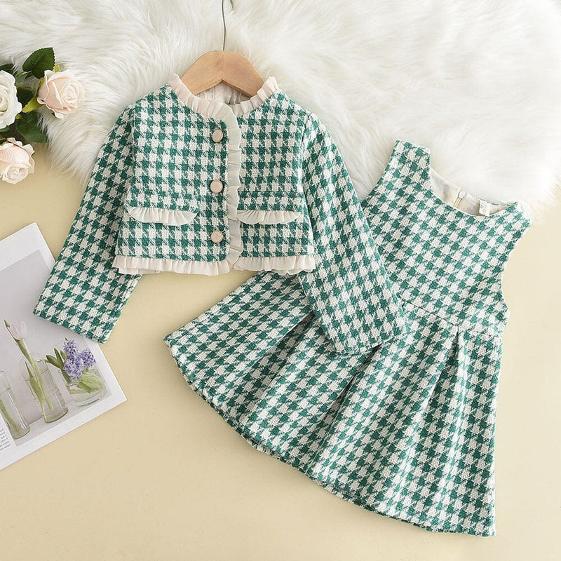 Vestido Infantil + Casaco Botões