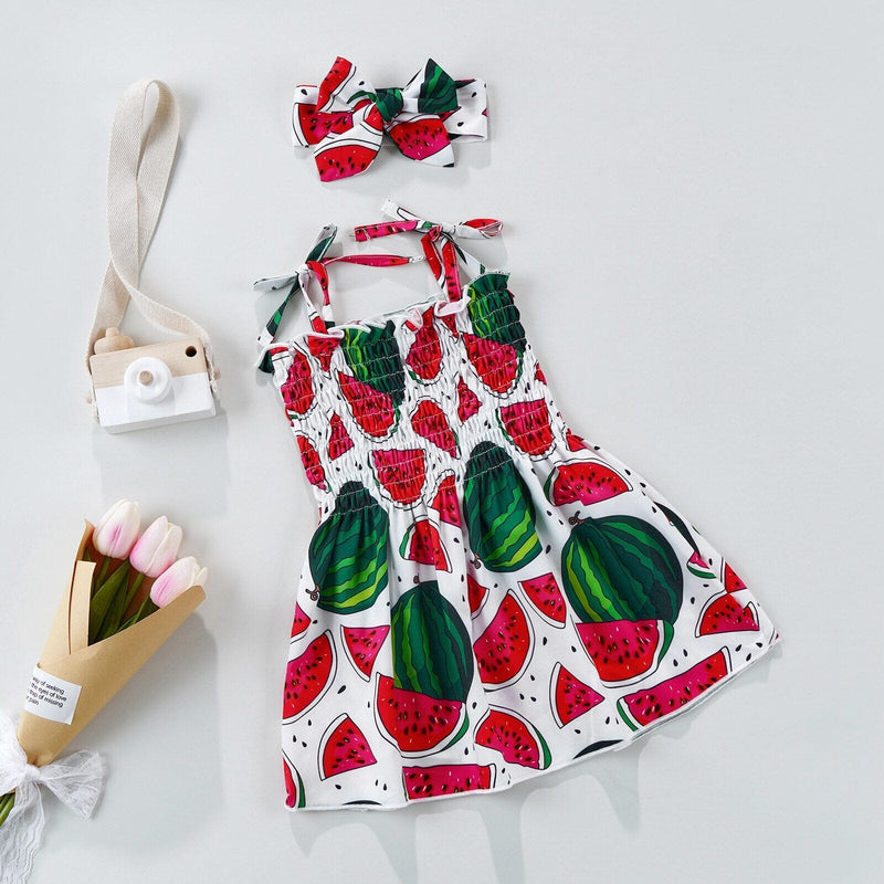 Vestido Infantil Estampas + Faixa