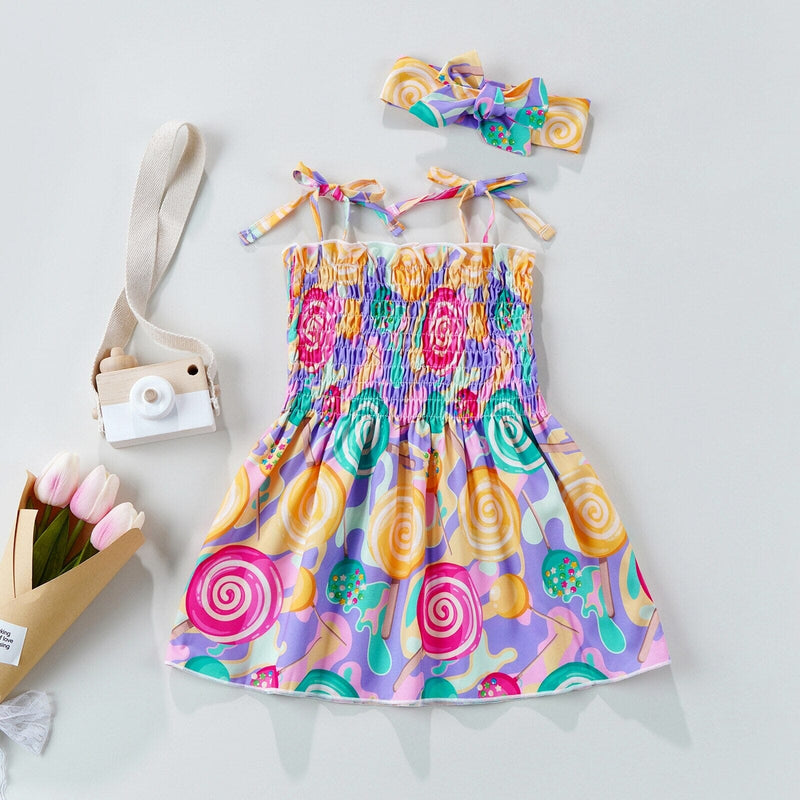 Vestido Infantil Estampas + Faixa