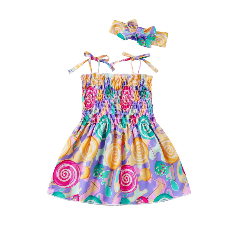 Vestido Infantil Estampas + Faixa