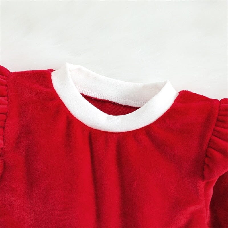 Vestido Infantil Feminino Mamãe Noel + Faixa