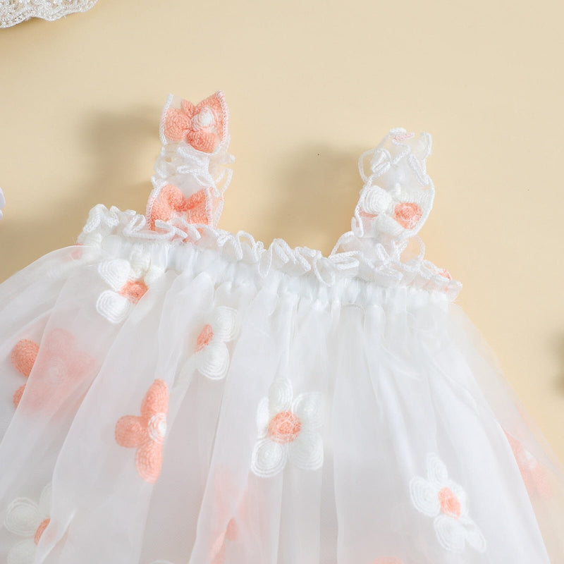 Vestido Infantil Florido e Tule