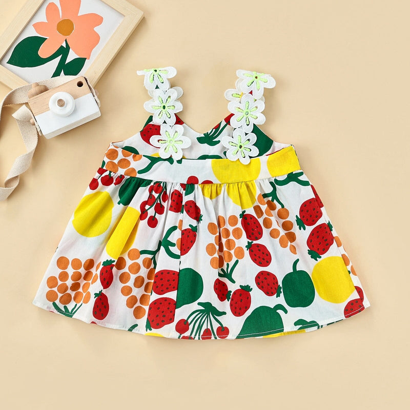 Vestido Infantil Foral e Laço