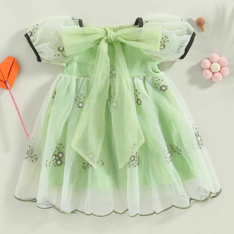 Vestido Infantil Jardim e Borboletas