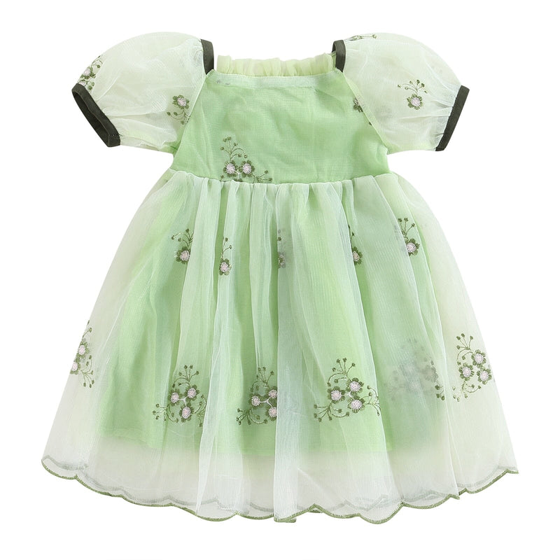 Vestido Infantil Jardim e Borboletas