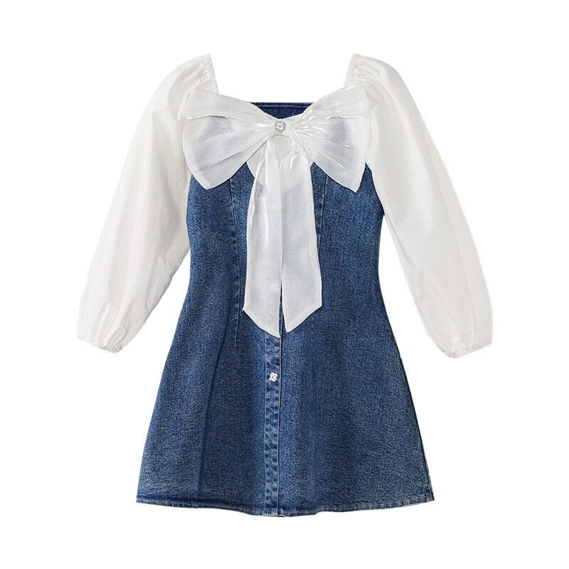 Vestido Infantil  Jeans Clássico Chique