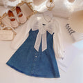 Vestido Infantil  Jeans Clássico Chique