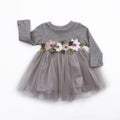 Vestido Infantil Manga Longa Flores