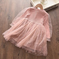 Vestido Infantil Manga Longa Tule