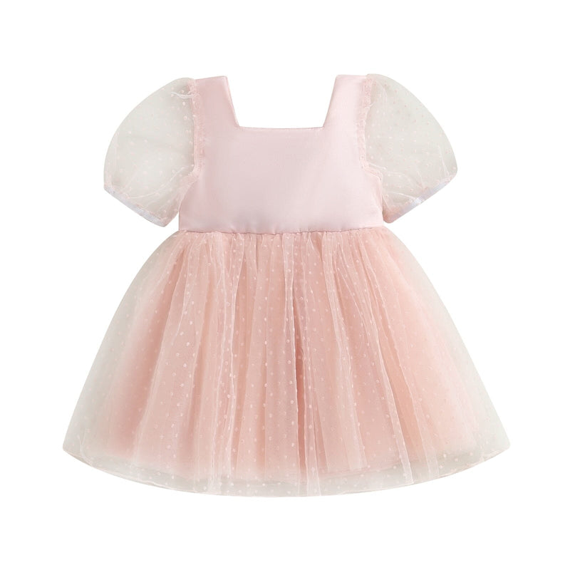 Vestido Infantil Manguinha Bufante Tule