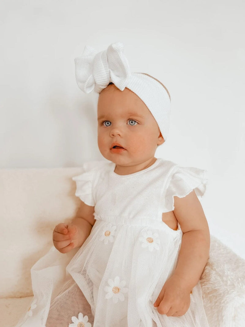 Vestido Infantil Margaridas Tule