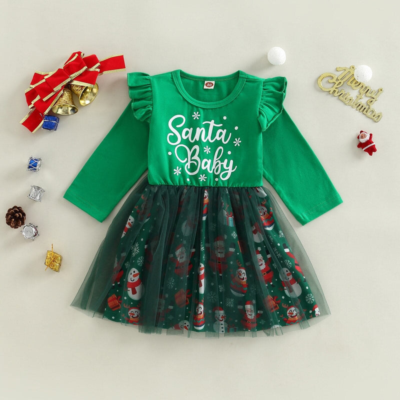 Vestido Infantil Natal Alegre