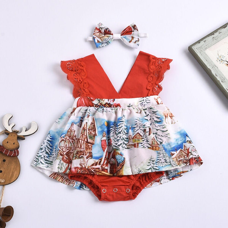 Vestido Infantil Natal Encantado + Faixa