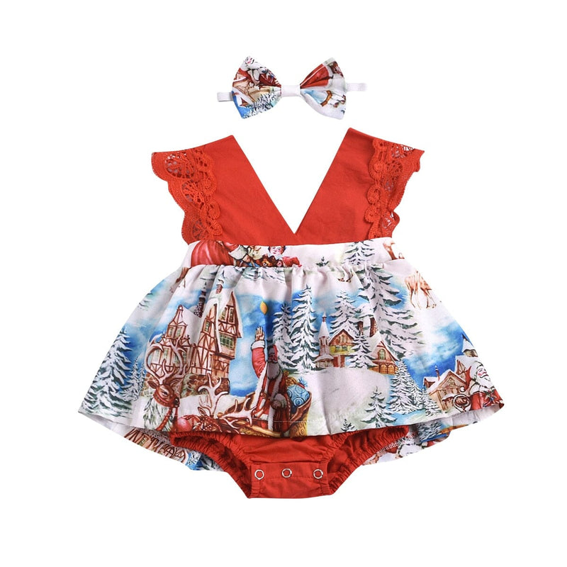 Vestido Infantil Natal Encantado + Faixa