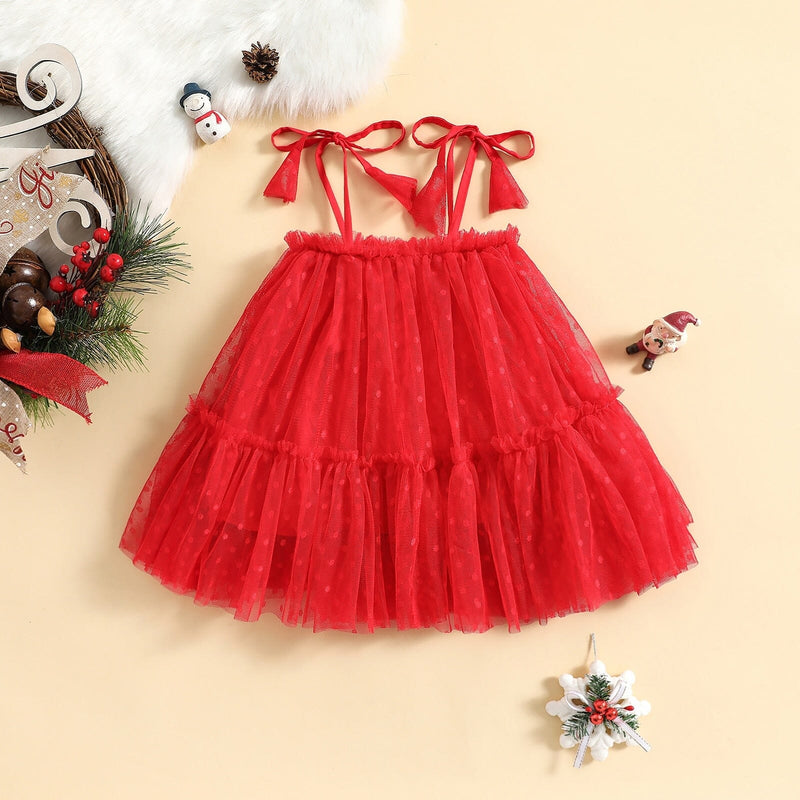 Vestido Infantil Natalino Tule