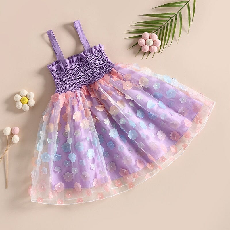 Vestido Infantil Plíssado Florzinhas