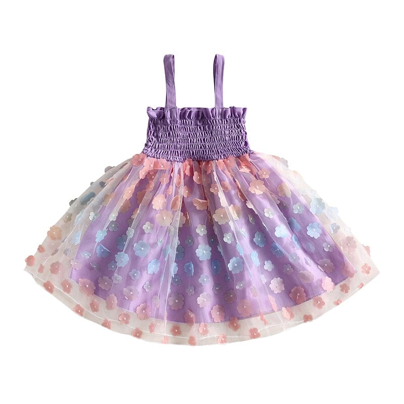 Vestido Infantil Plíssado Florzinhas