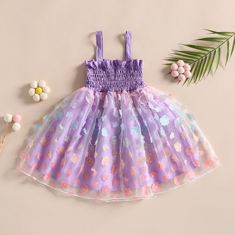 Vestido Infantil Plíssado Florzinhas