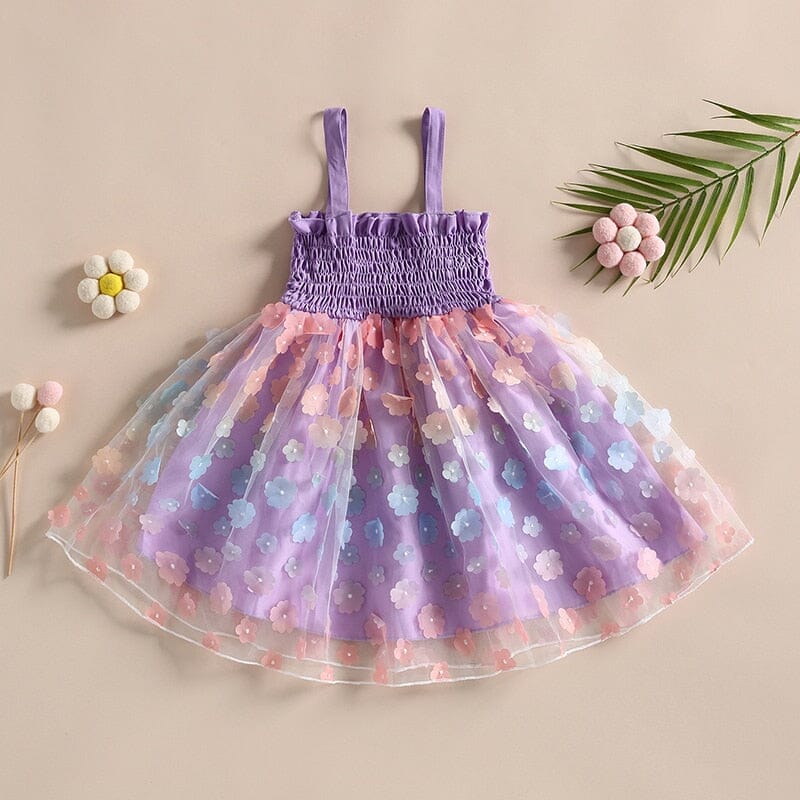 Vestido Infantil Plíssado Florzinhas