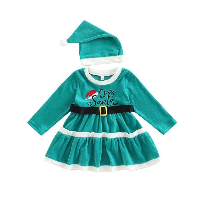 Vestido Infantil "Querido Papai Noel" + Gorro