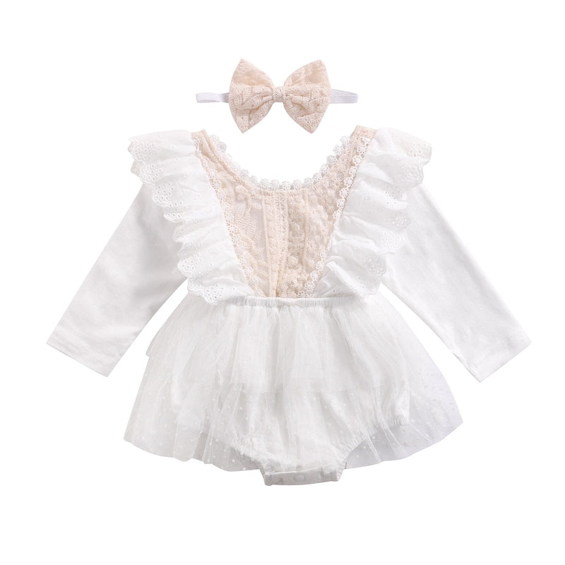 Vestido Infantil Renda e Lese + Faixa