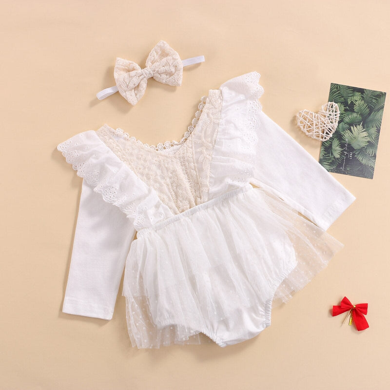 Vestido Infantil Renda e Lese + Faixa