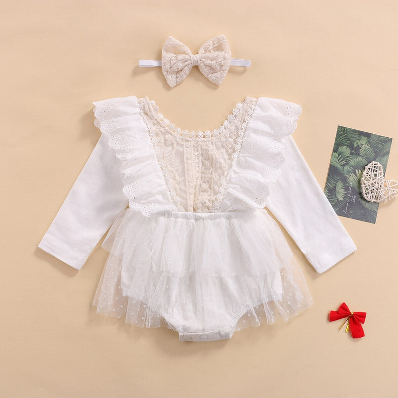 Vestido Infantil Renda e Lese + Faixa