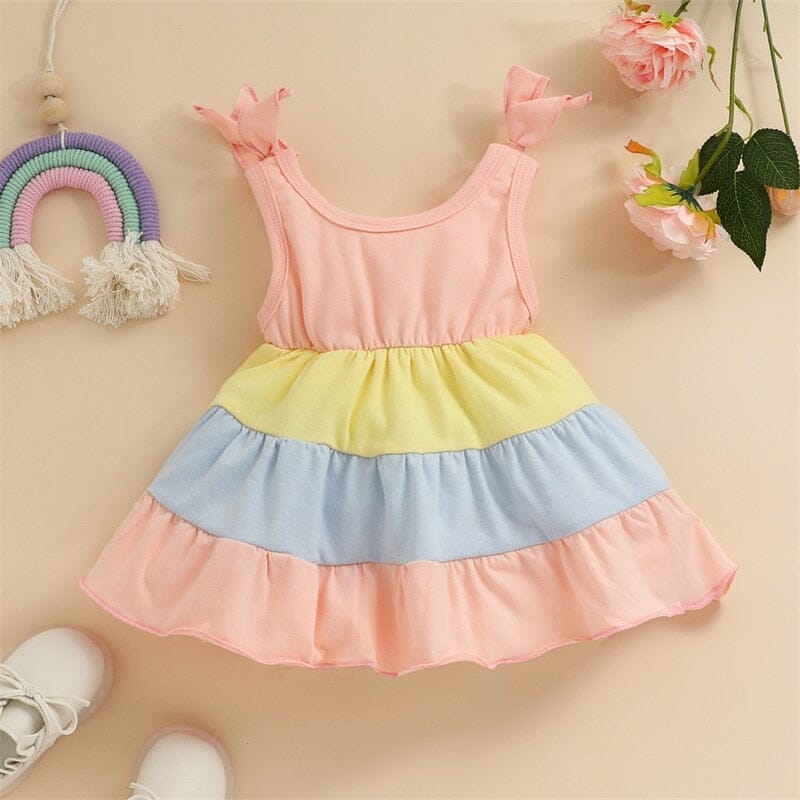 Vestido Infantil Rosa Babados