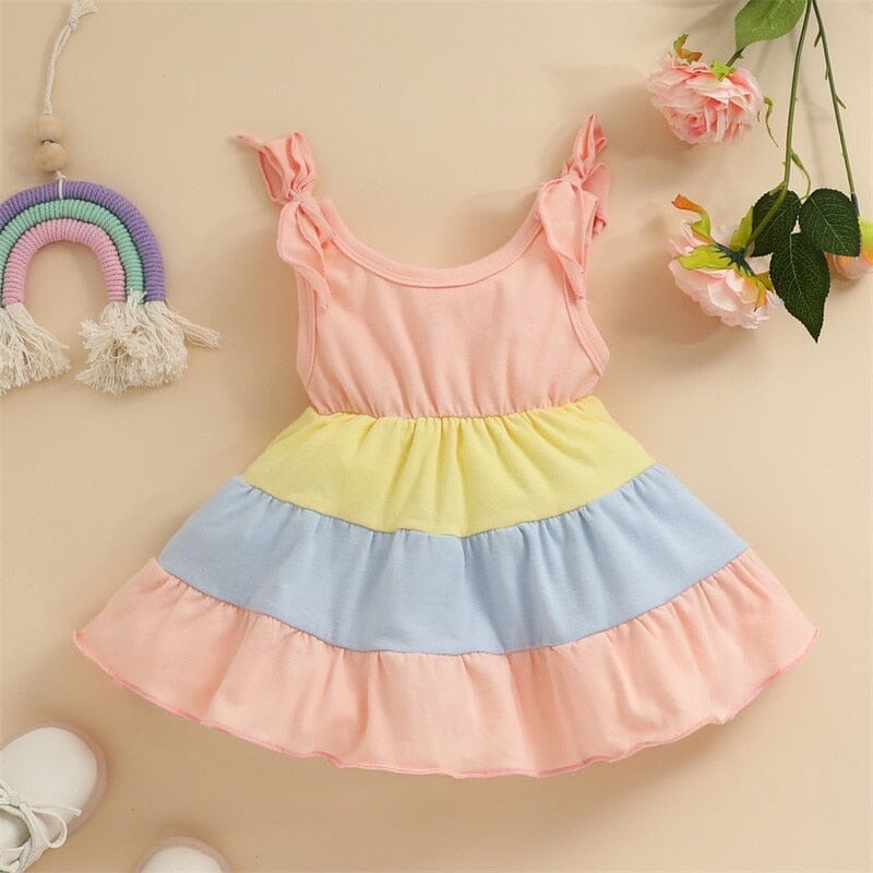 Vestido Infantil Rosa Babados