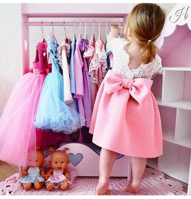 Vestido Infantil Rosa e Azul