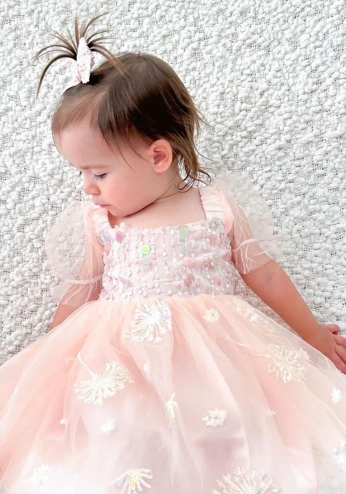 Vestido Infantil Rosa Tule