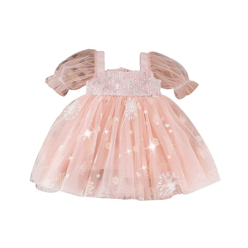 Vestido Infantil Rosa Tule