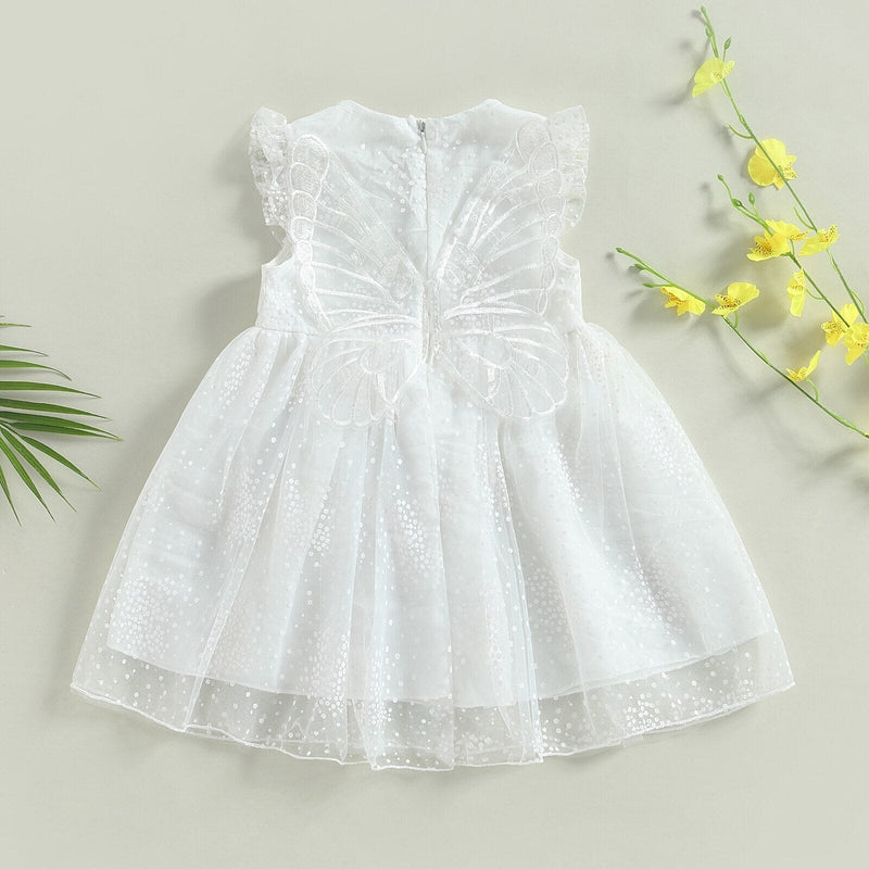 Vestido Infantil Tule Asa de Borboleta