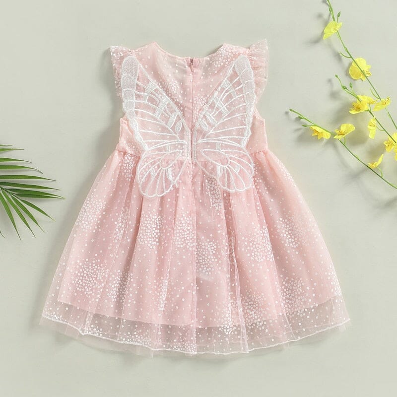 Vestido Infantil Tule Asa de Borboleta