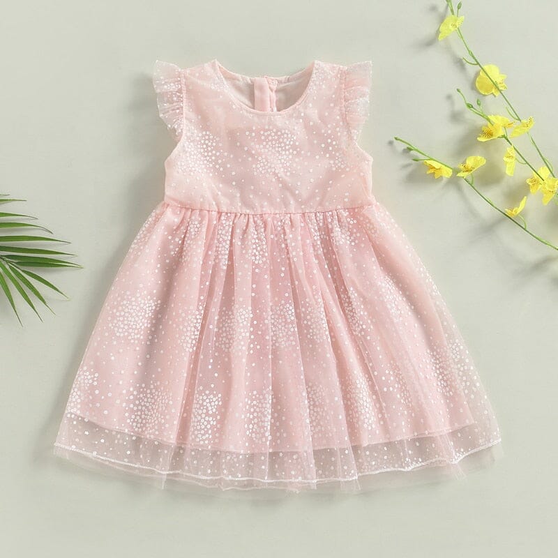 Vestido Infantil Tule Asa de Borboleta