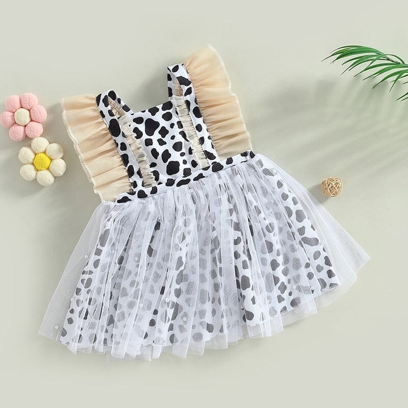 Vestido Infantil Tule Cow