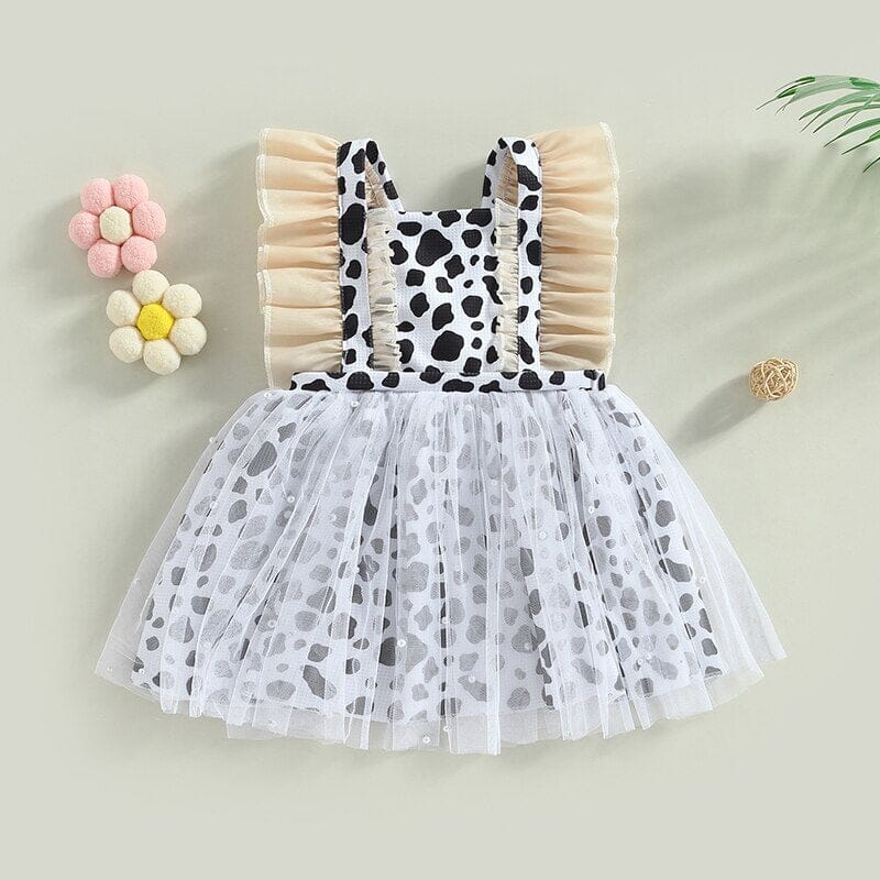 Vestido Infantil Tule Cow