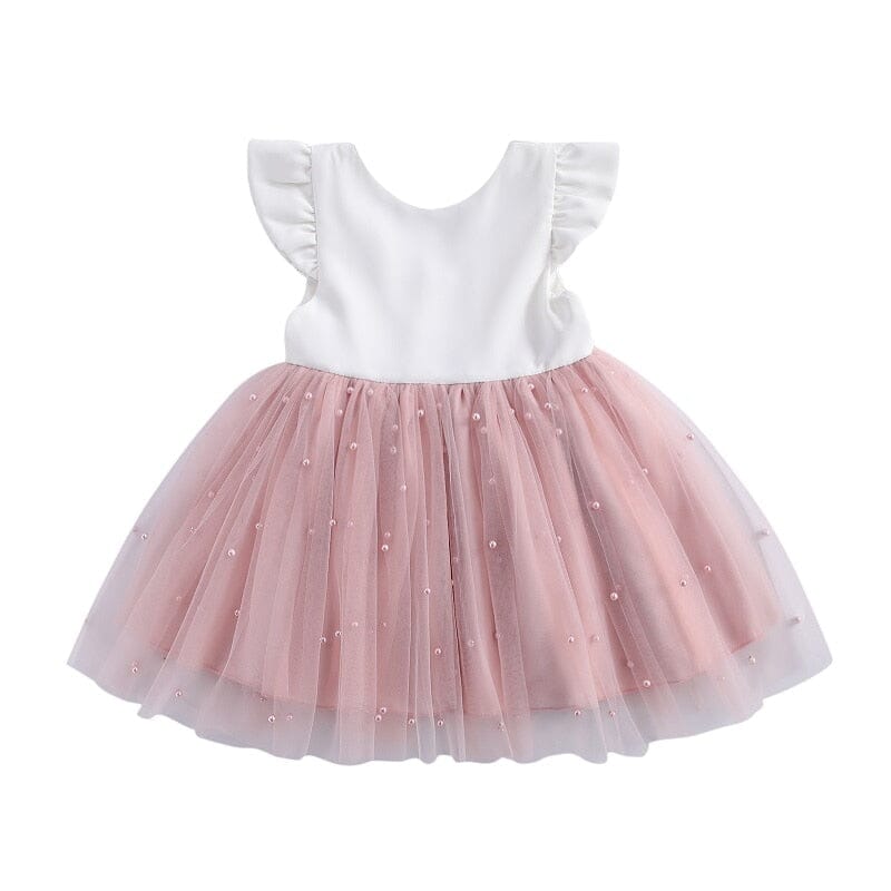 Vestido Infantil Tule e Pérolas