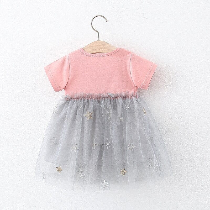 Vestido Infantil Tule Estrelas