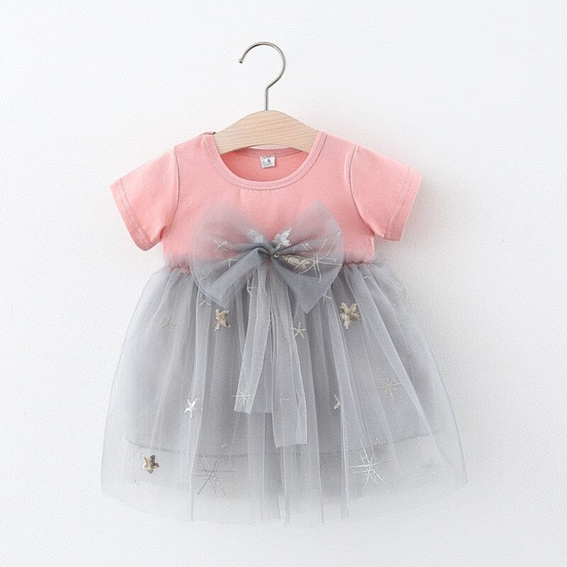 Vestido Infantil Tule Estrelas