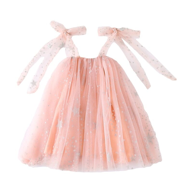 Vestido Infantil Tule Estrelinhas