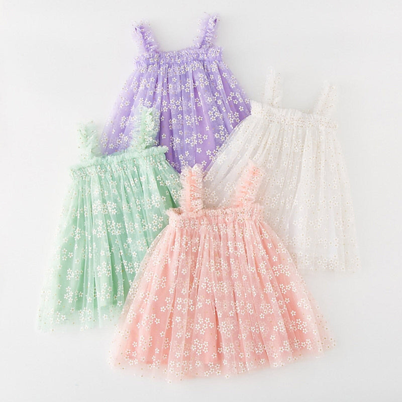 Vestido Infantil Tule Florezinhas