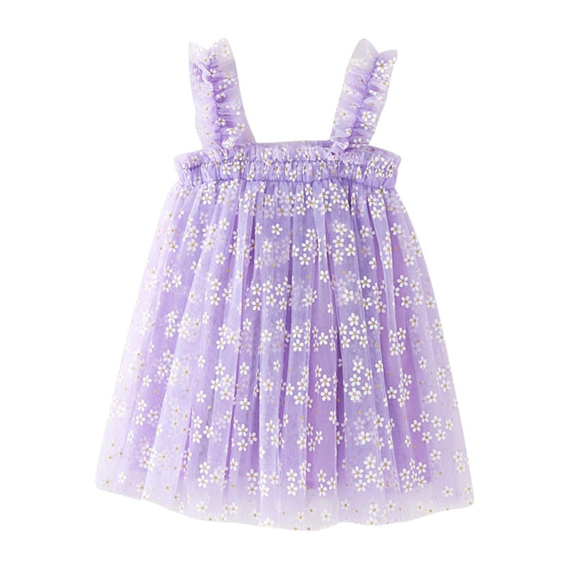 Vestido Infantil Tule Florezinhas